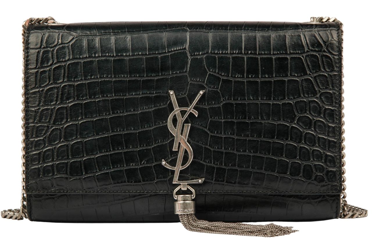 Saint Laurent Kate Medium Croco Black Luxussachen