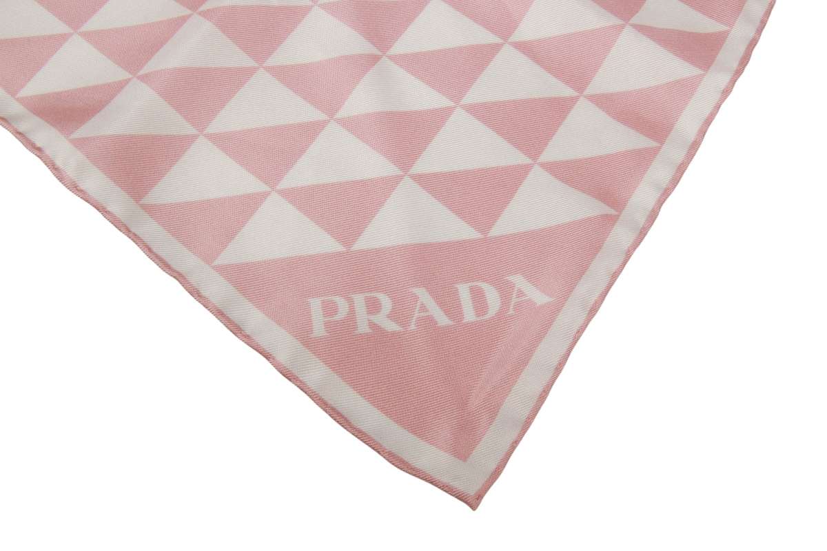 Prada Seidentuch 55x55 Rosa Alabaster WeiB Luxussachen