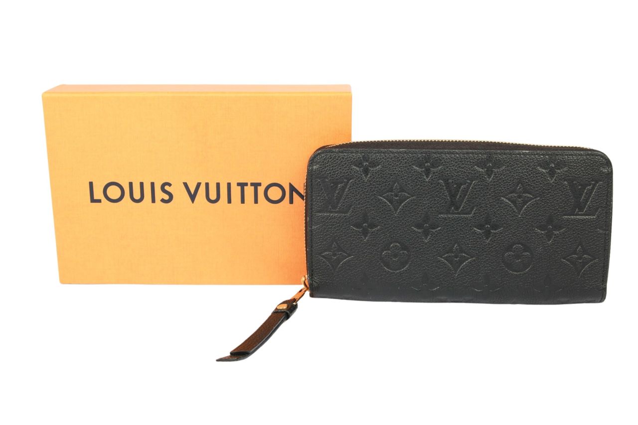 Louis Vuitton Zippy Portemonnaie Empreinte Leder Schwarz