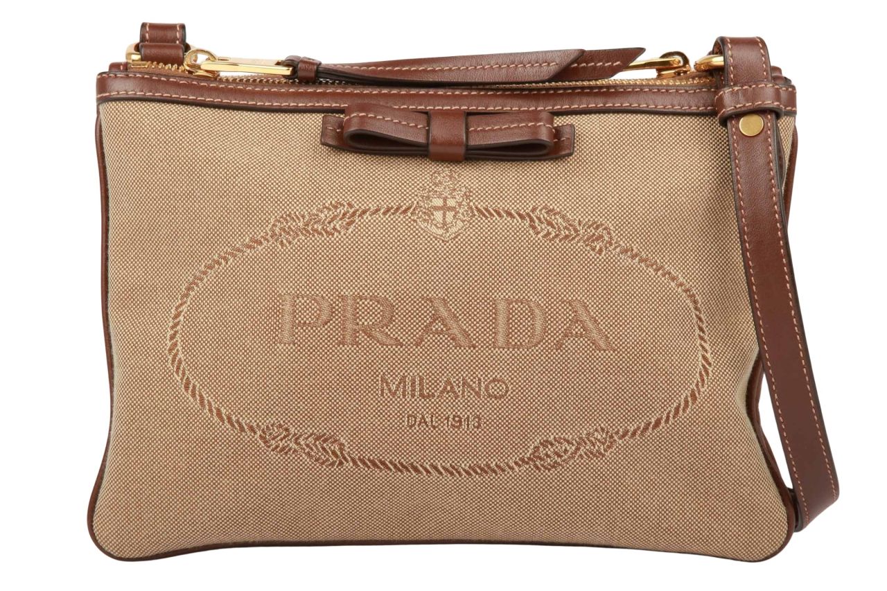 Prada Canapa Logo Double Canvas Beige / Braun