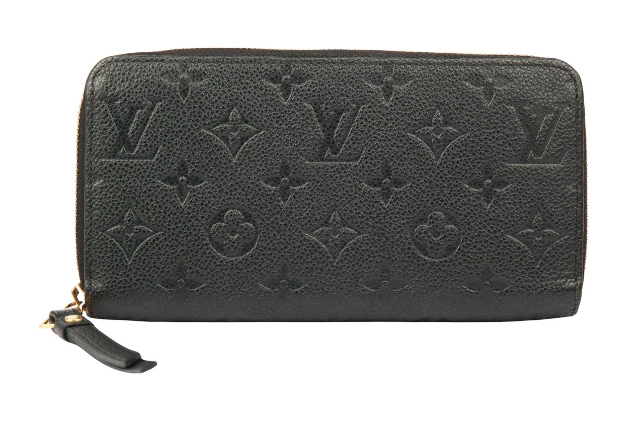 Louis Vuitton Zippy Portemonnaie Empreinte Leder Schwarz