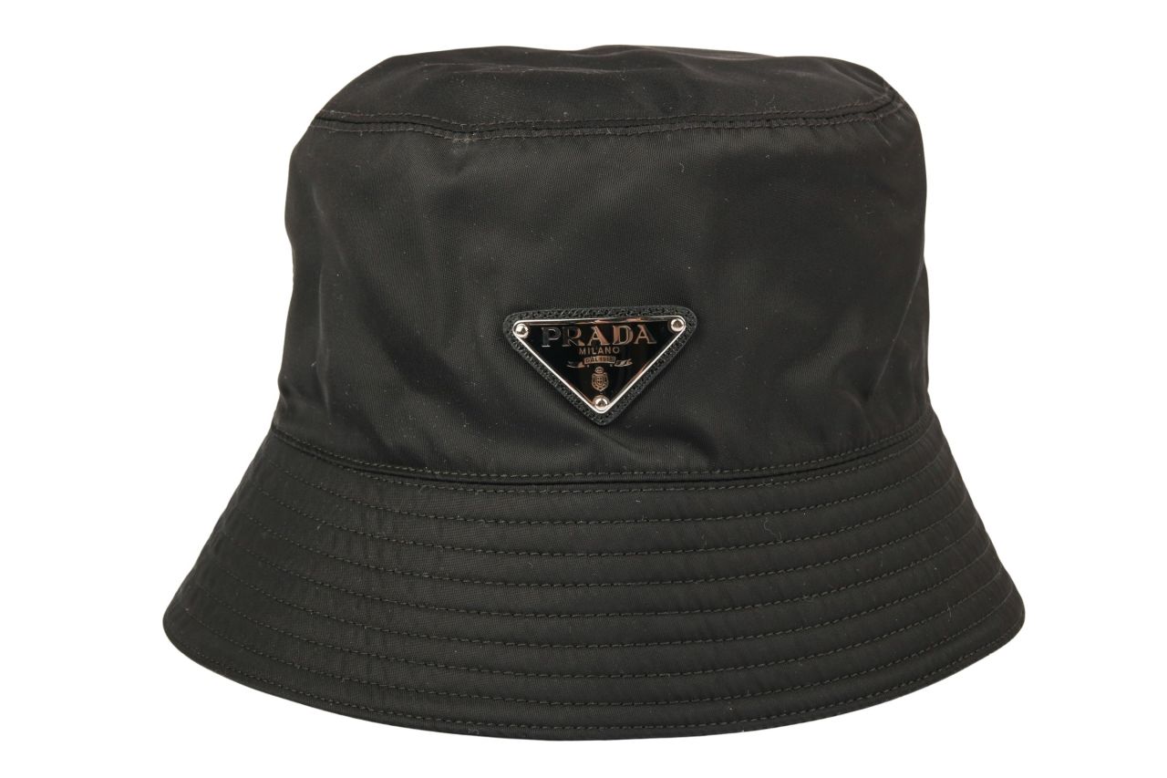 Prada Fischerhut aus Re-Nylon Schwarz