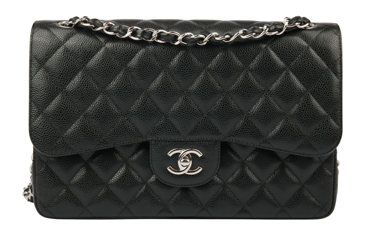 Chanel Timeless Double Flap Bag Jumbo Kaviarleder Schwarz