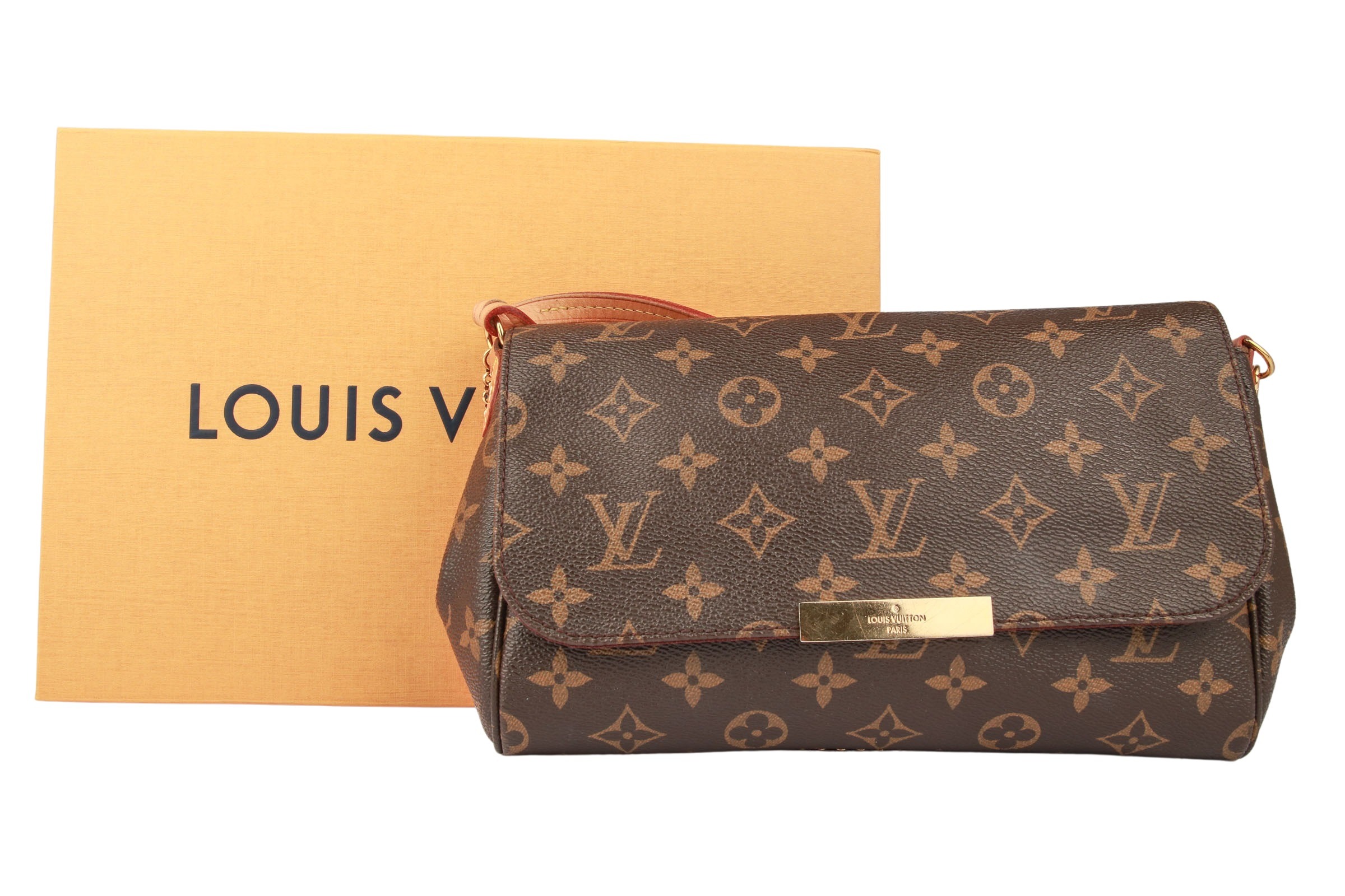 LOUIS VUITTON Favorite PM Monogram Canvas Clutch Bag Brown