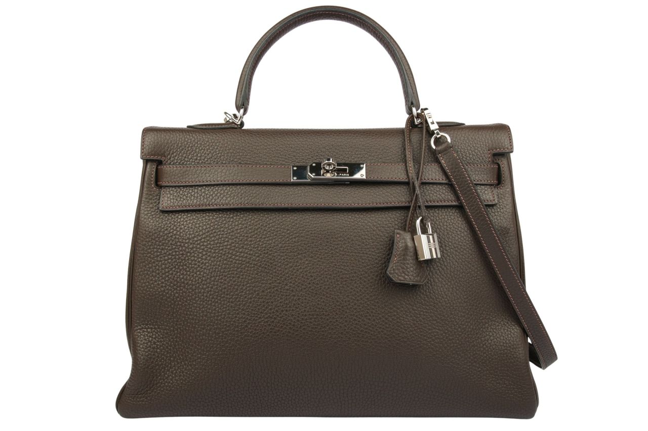 Hermès Kelly 35 Retourne Chocolat Taurillon Clemence