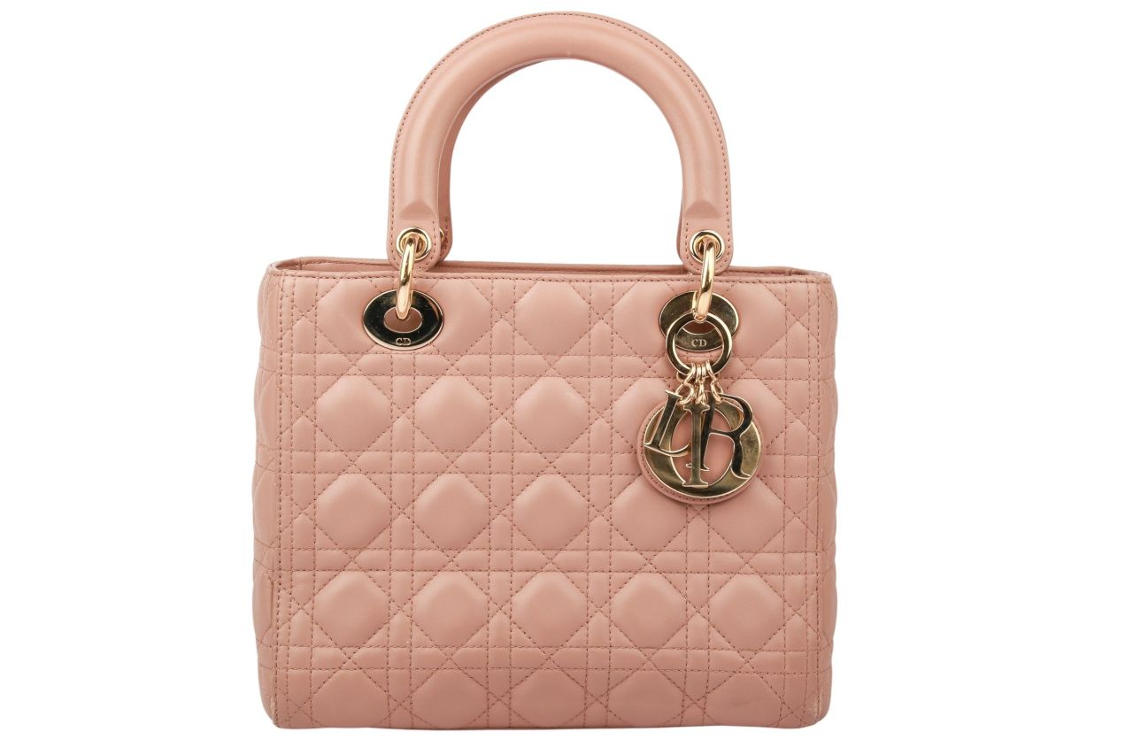 Dior Lady Dior Small Leder Beige / Rosé