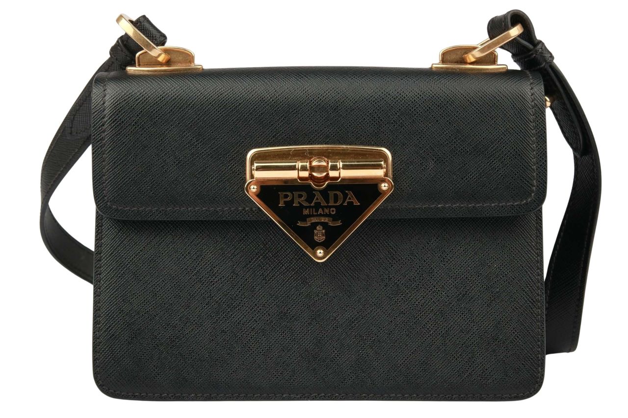 Prada Saffiano Crossbody Bag Schwarz