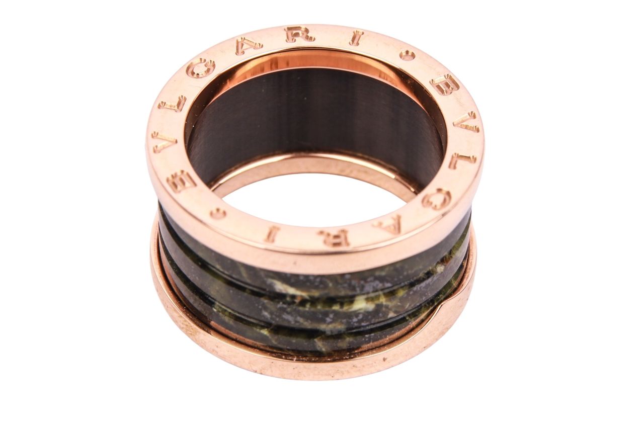 Bulgari B.Zero1 Bandring Roségold Marmor Grün Gr. 53