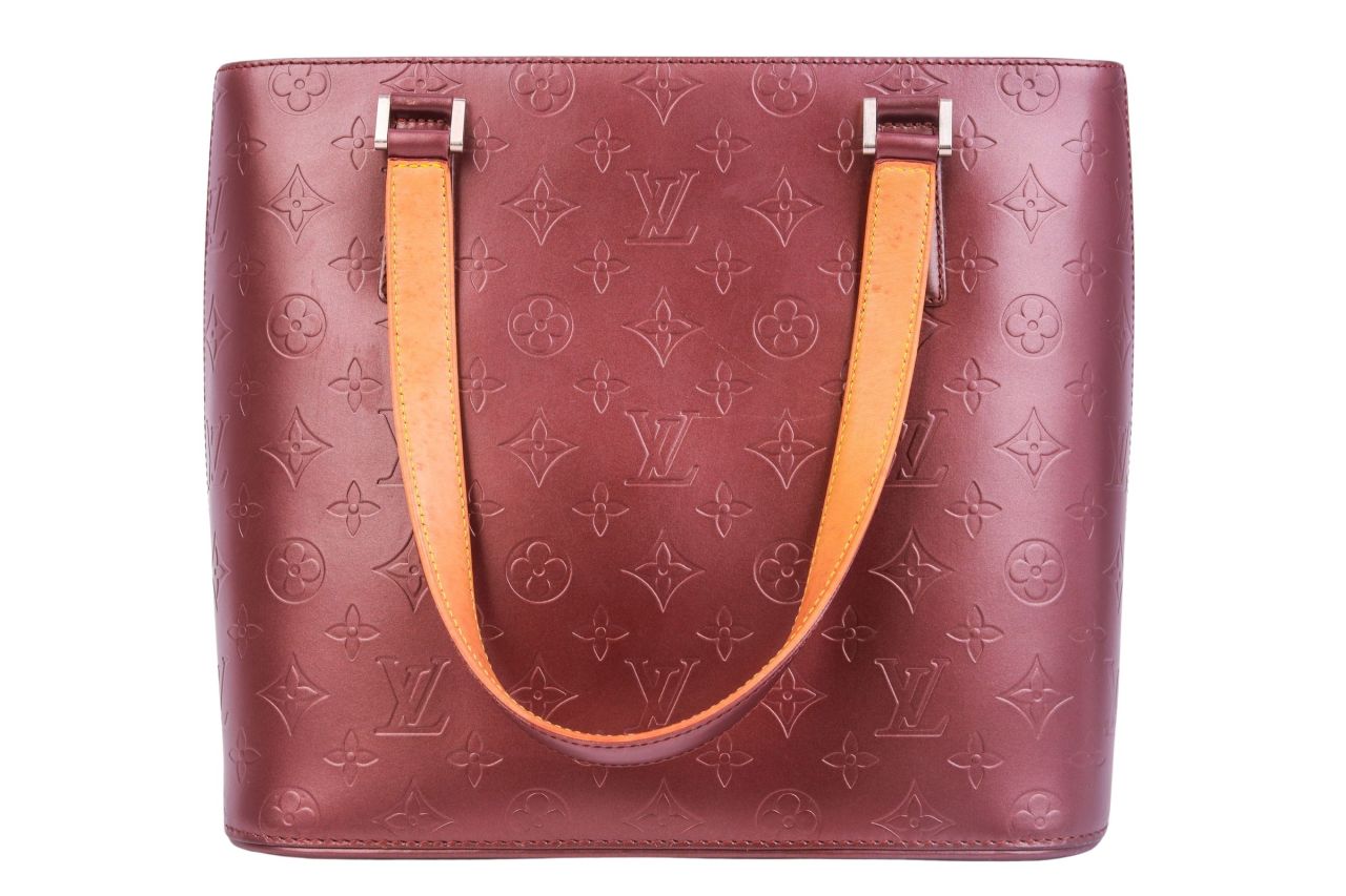 Louis Vuitton Stockton Monogram Matt Schultertasche Lila