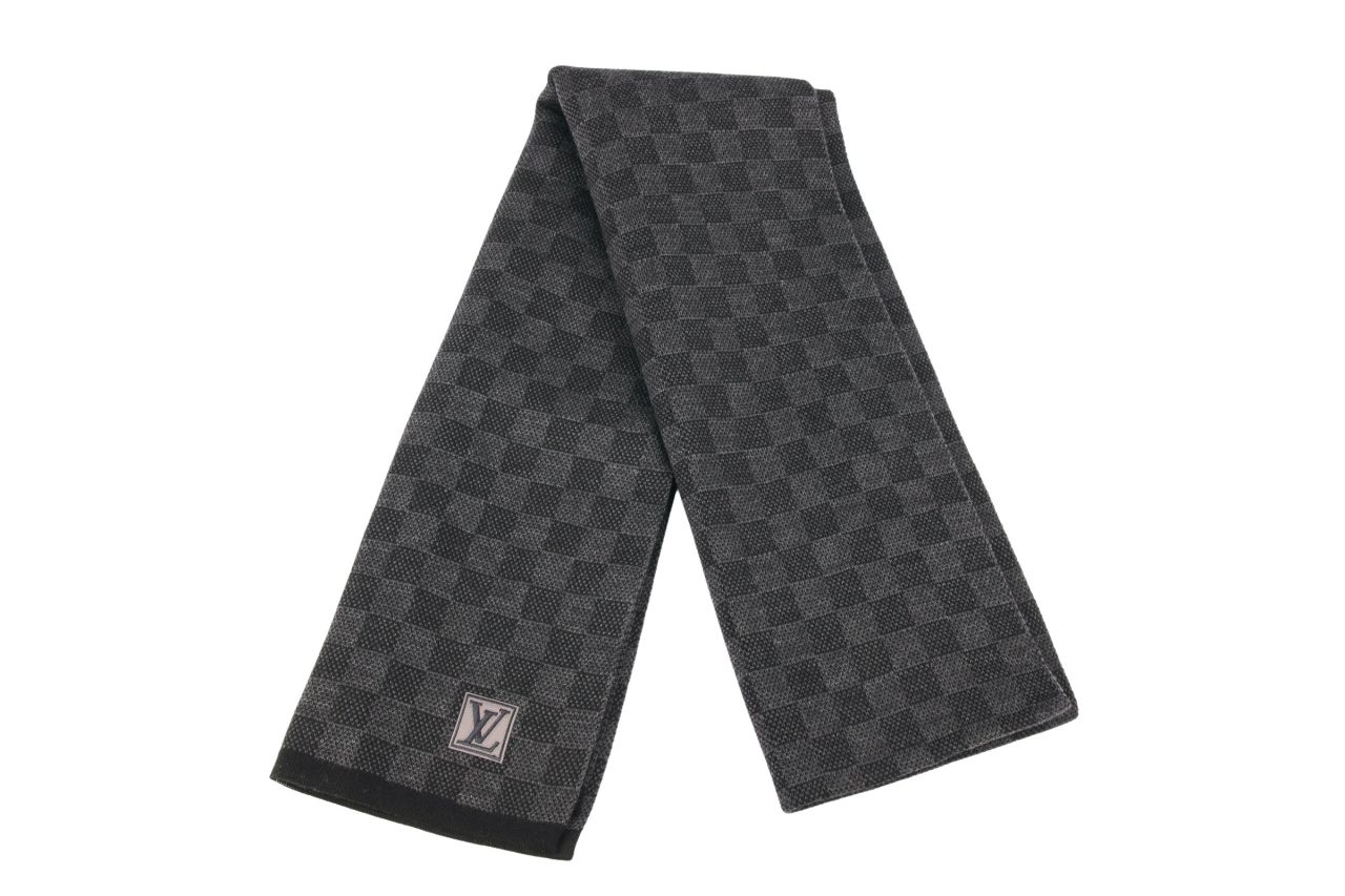 Louis Vuitton Damier Wollschal Grau / Schwarz