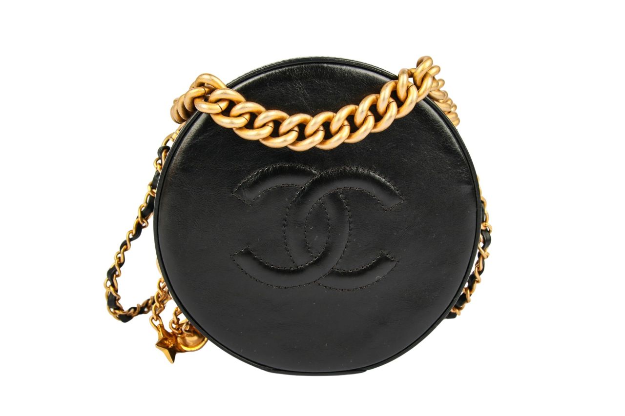 Chanel Round As Earth Umhängetasche Schwarz