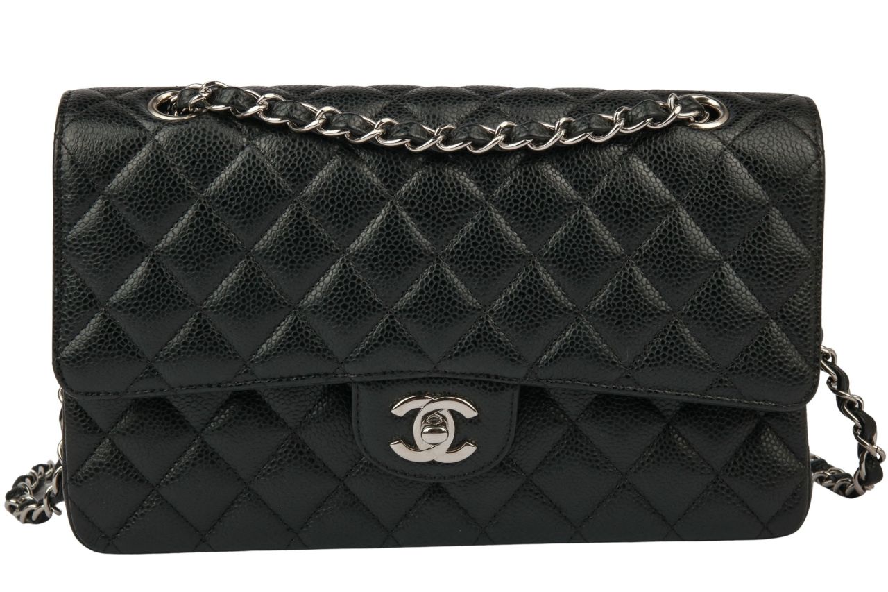 Chanel Timeless Classic Double Flap Medium Kaviarleder Schwarz