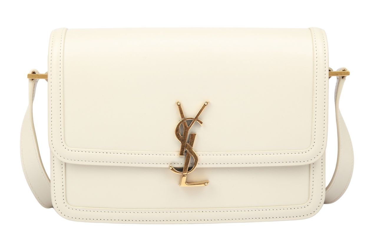 Saint Laurent Solferino Medium Schultertasche Creme