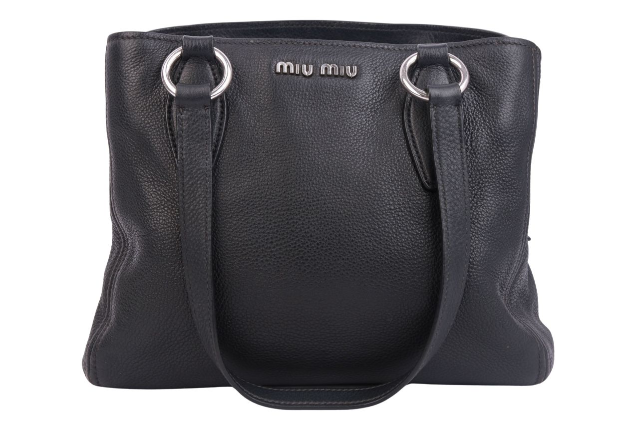 Miu Miu Vitello Tasche Leder Schwarz