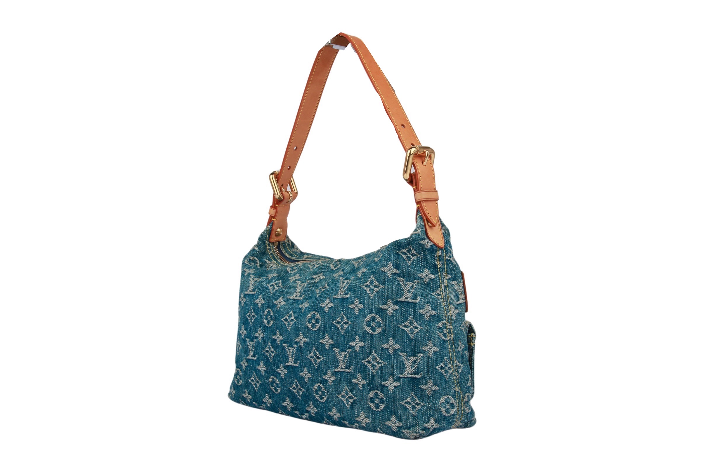 Louis Vuitton Baggy GM Monogram Denim Hobo Bag Blue