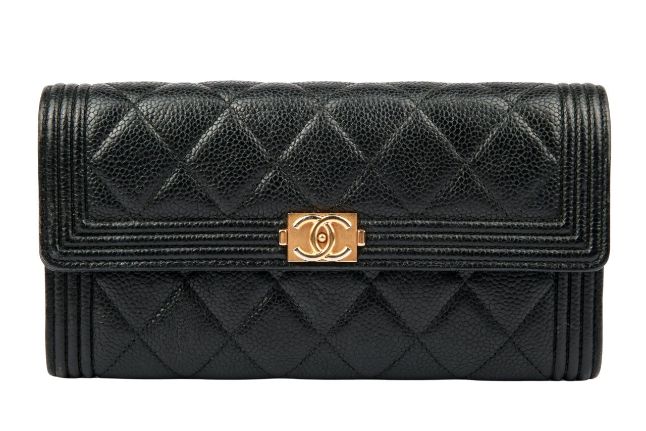 Chanel Boy Portemonnaie Schwarz