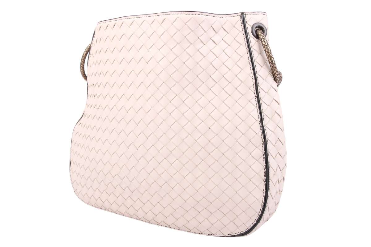 Bottega Veneta Loop Intrecciato Nappa Leather White Luxussachen