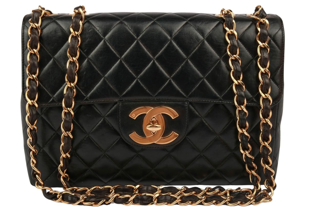 Chanel Jumbo Single Flap Bag Schwarz