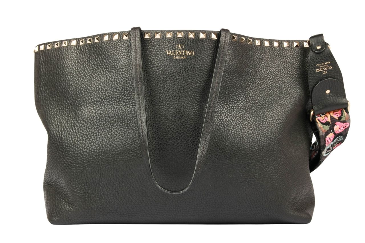 Valentino Garavani Rockstud Shopper Schwarz Inkl. Umhängegurt