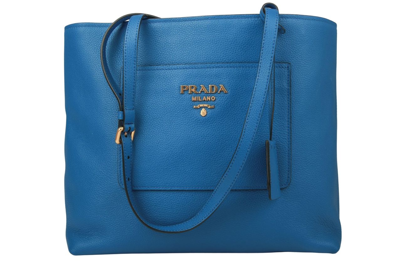 Prada Shopper Leder Blau