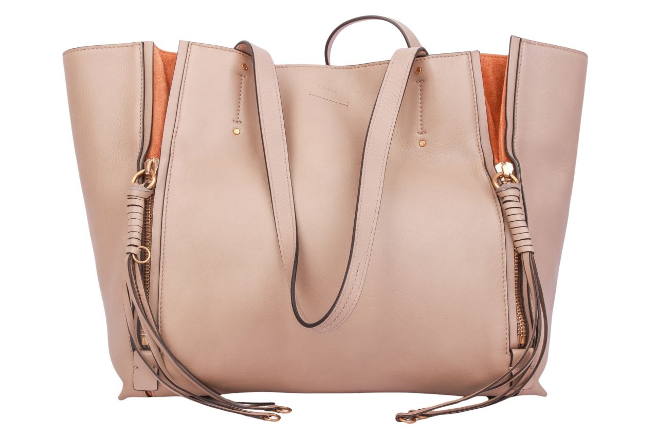 Chloé Milo Shopper Taupe Leder