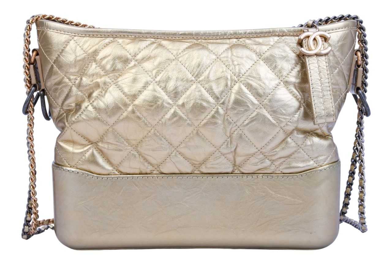 Chanel Gabrielle Small Quilted Leder Gold