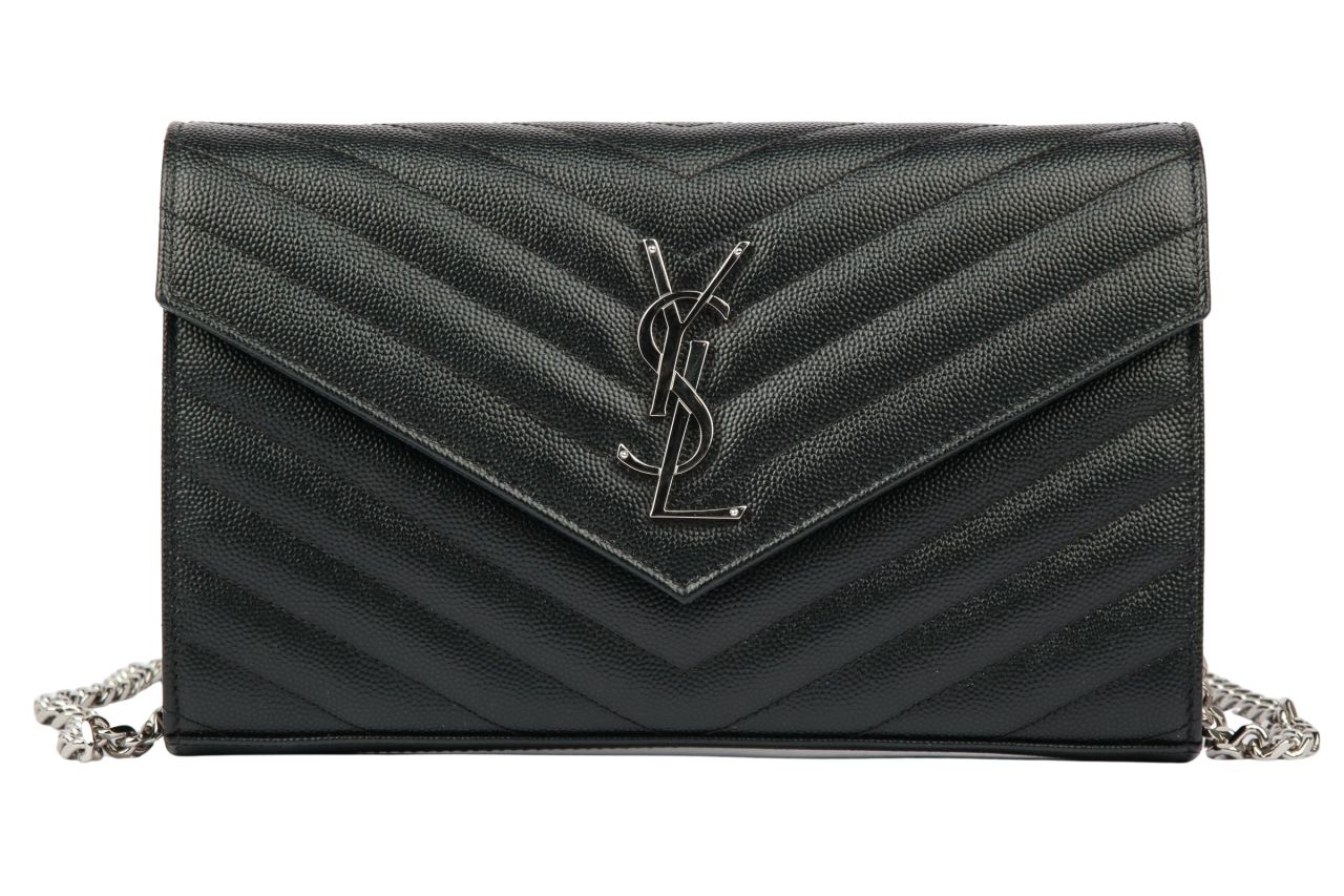 Saint Laurent Cassandre Wallet On Chain Envelope Schwarz