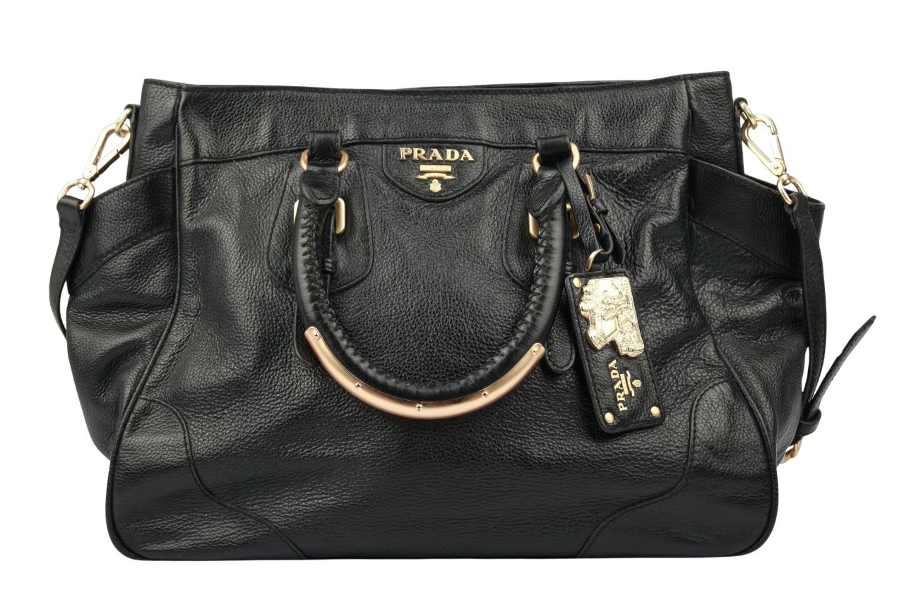 Prada Shopper Leder Schwarz