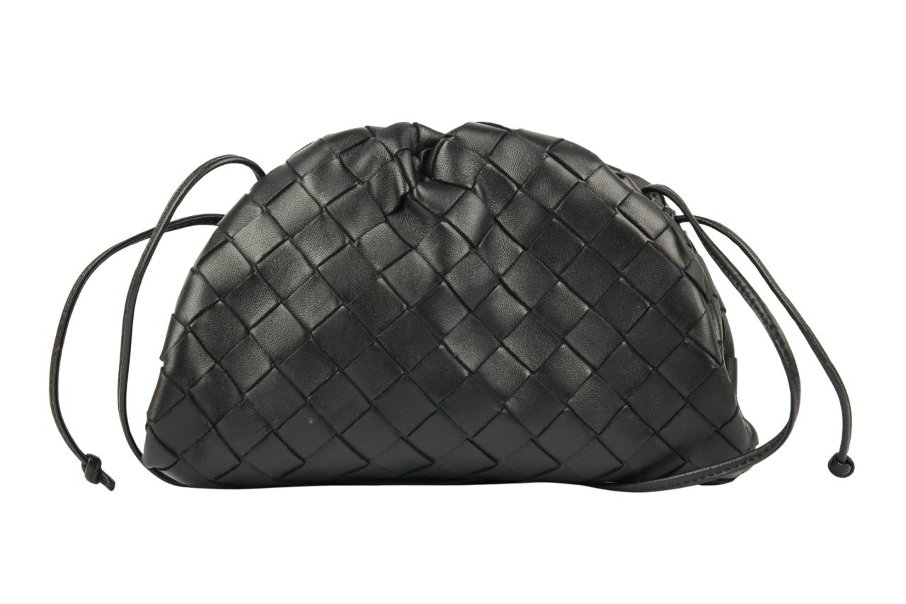 Bottega Veneta Mini Pouch Intrecciato Leder Schwarz