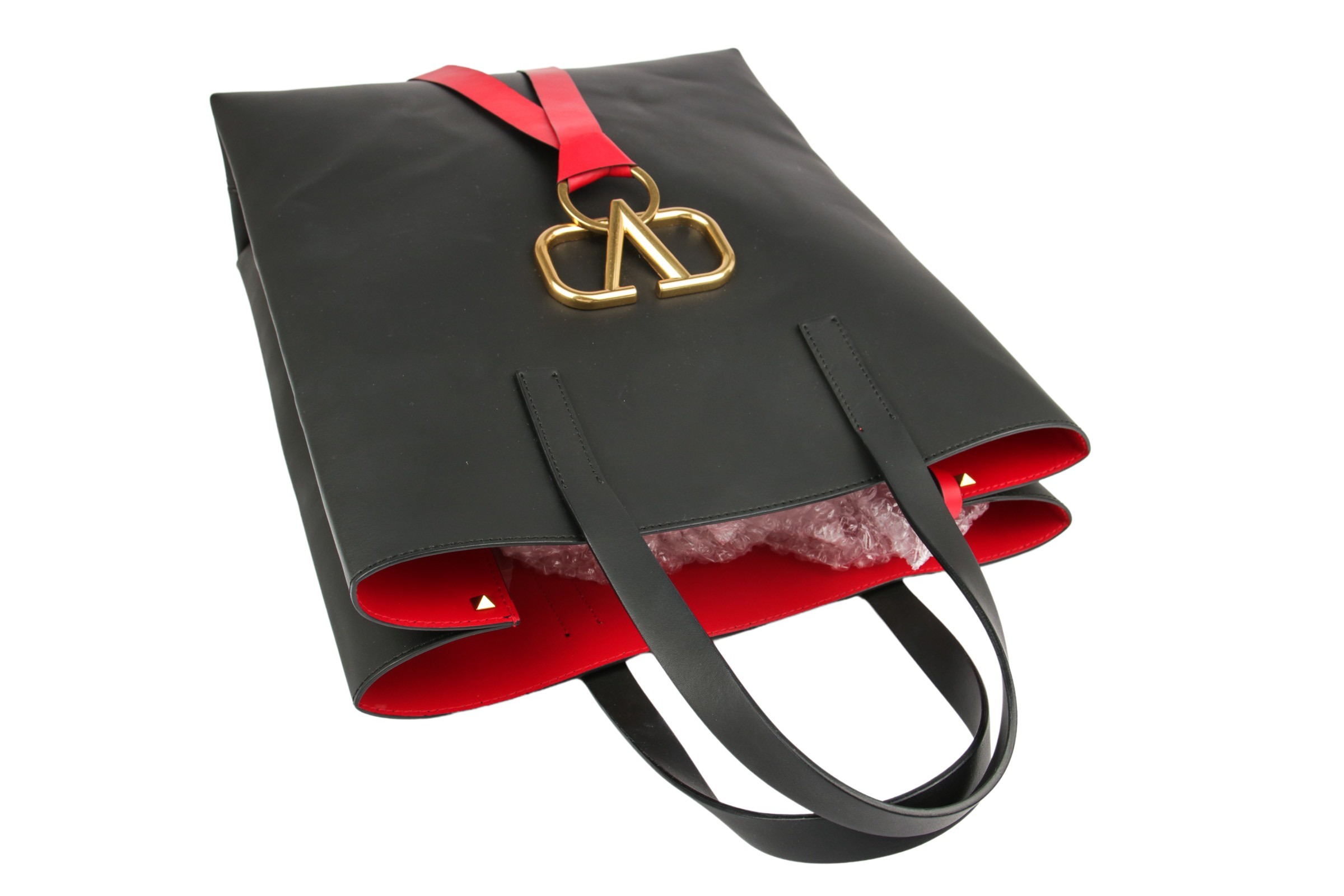 Vring leather tote Valentino Garavani Black in Leather - 22225347