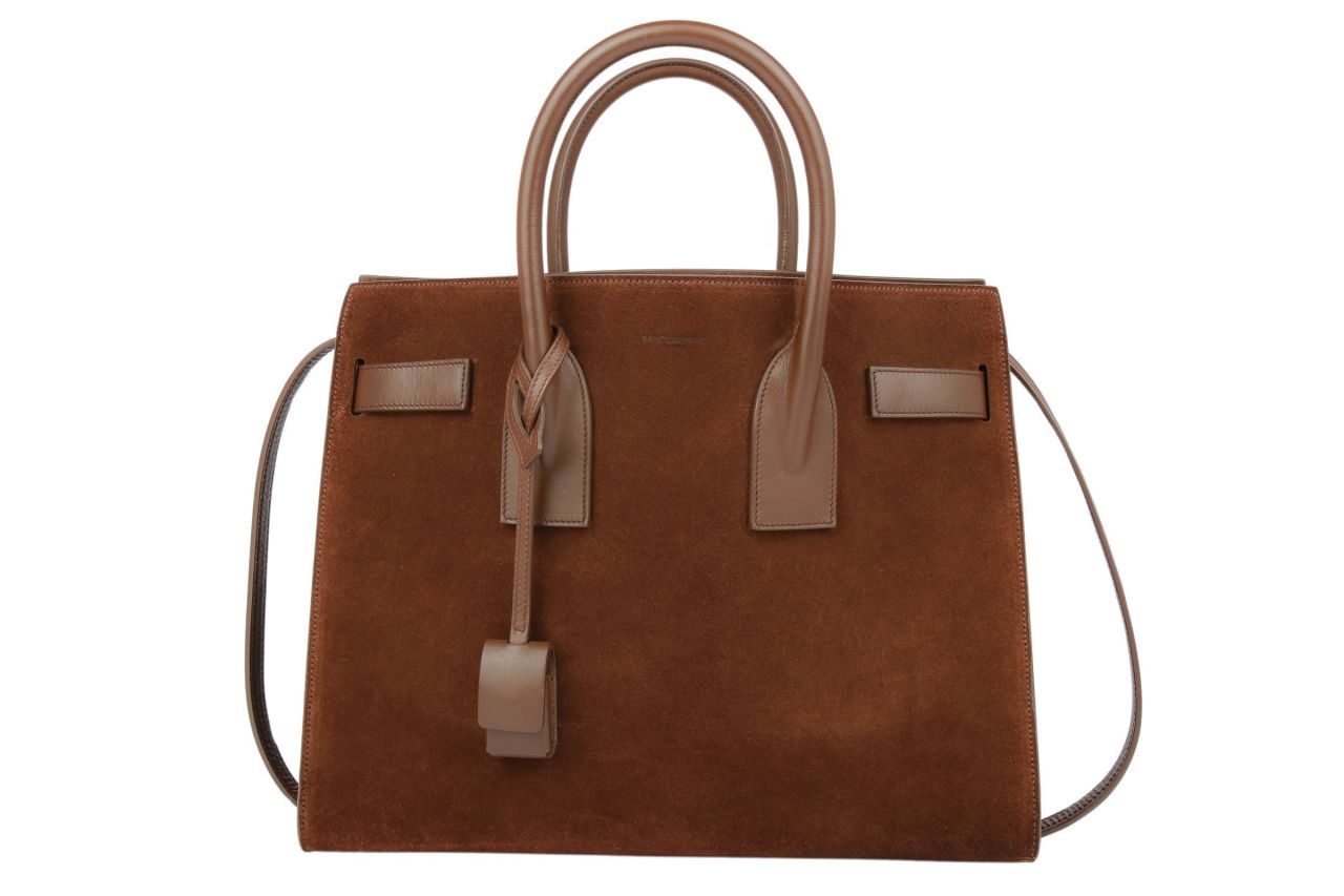 Saint Laurent Sac De Jour Small Veloursleder Braun