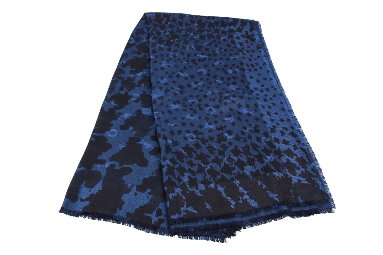 Dior Tuch Seide / Wolle 140 x 140 CM Blau