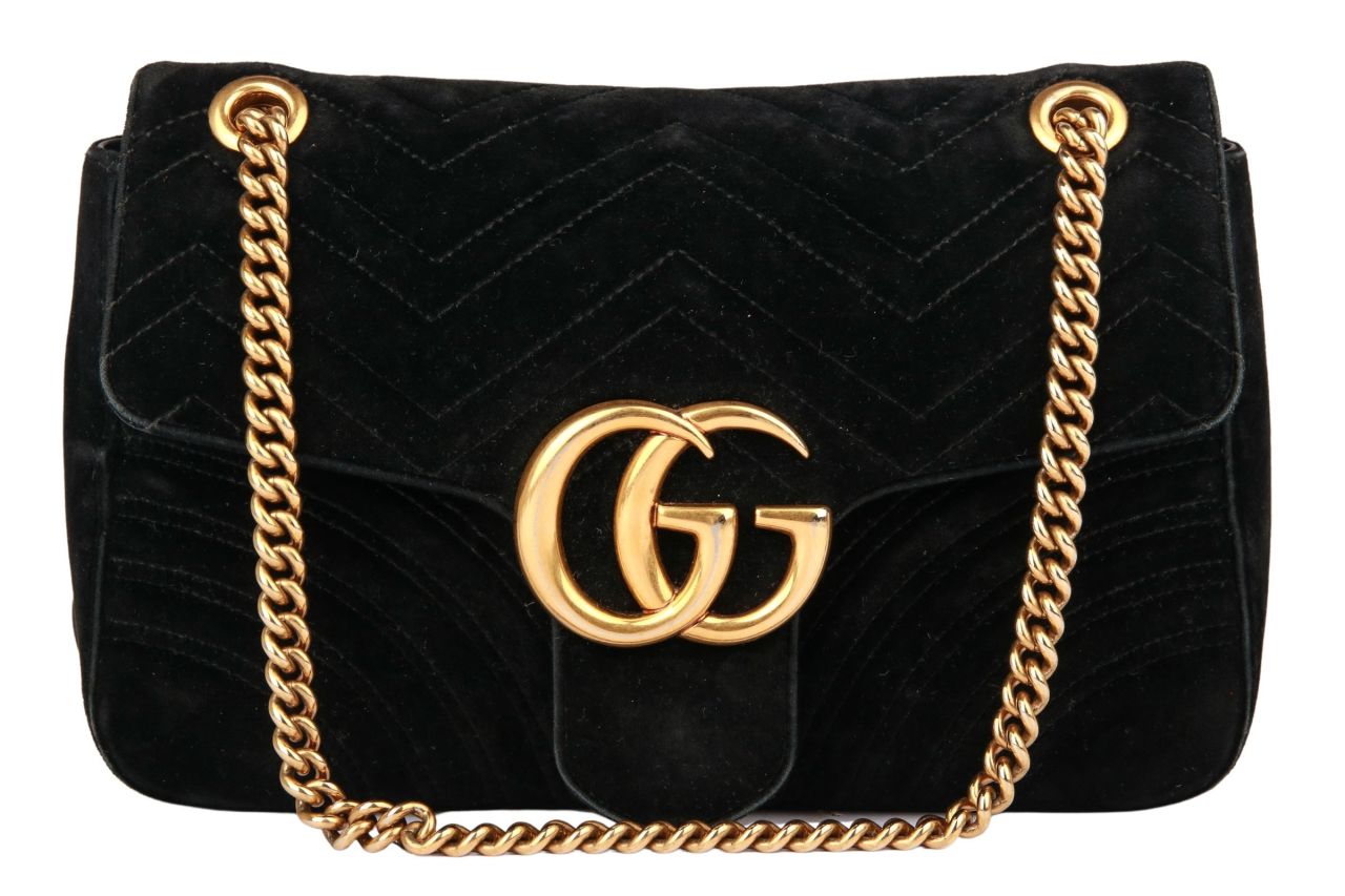 Gucci Marmont Large Velvet Black