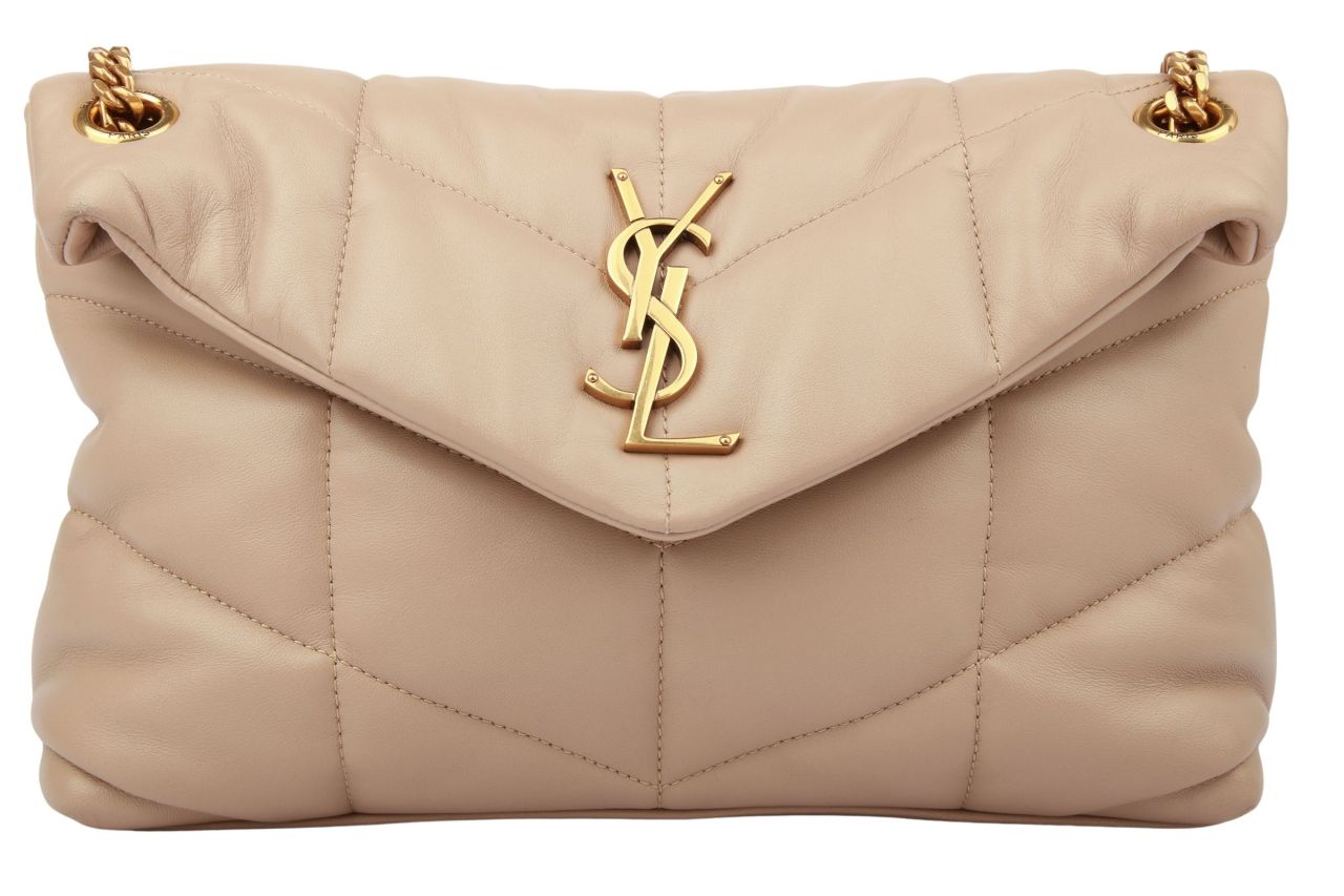 Saint Laurent Loulou Puffer Tasche Beige