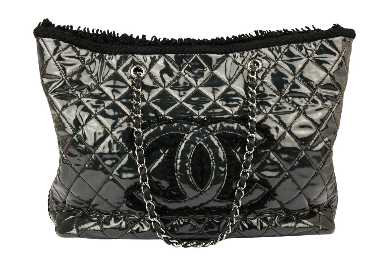 Chanel Vinyl Shopper Schwarz