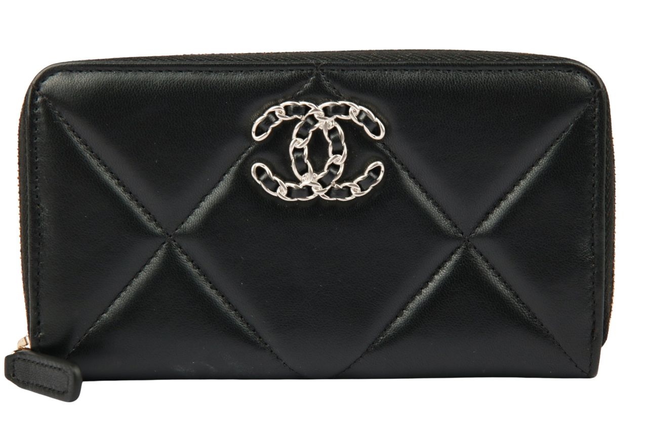 Chanel 19 Medium Zip Wallet Schwarz