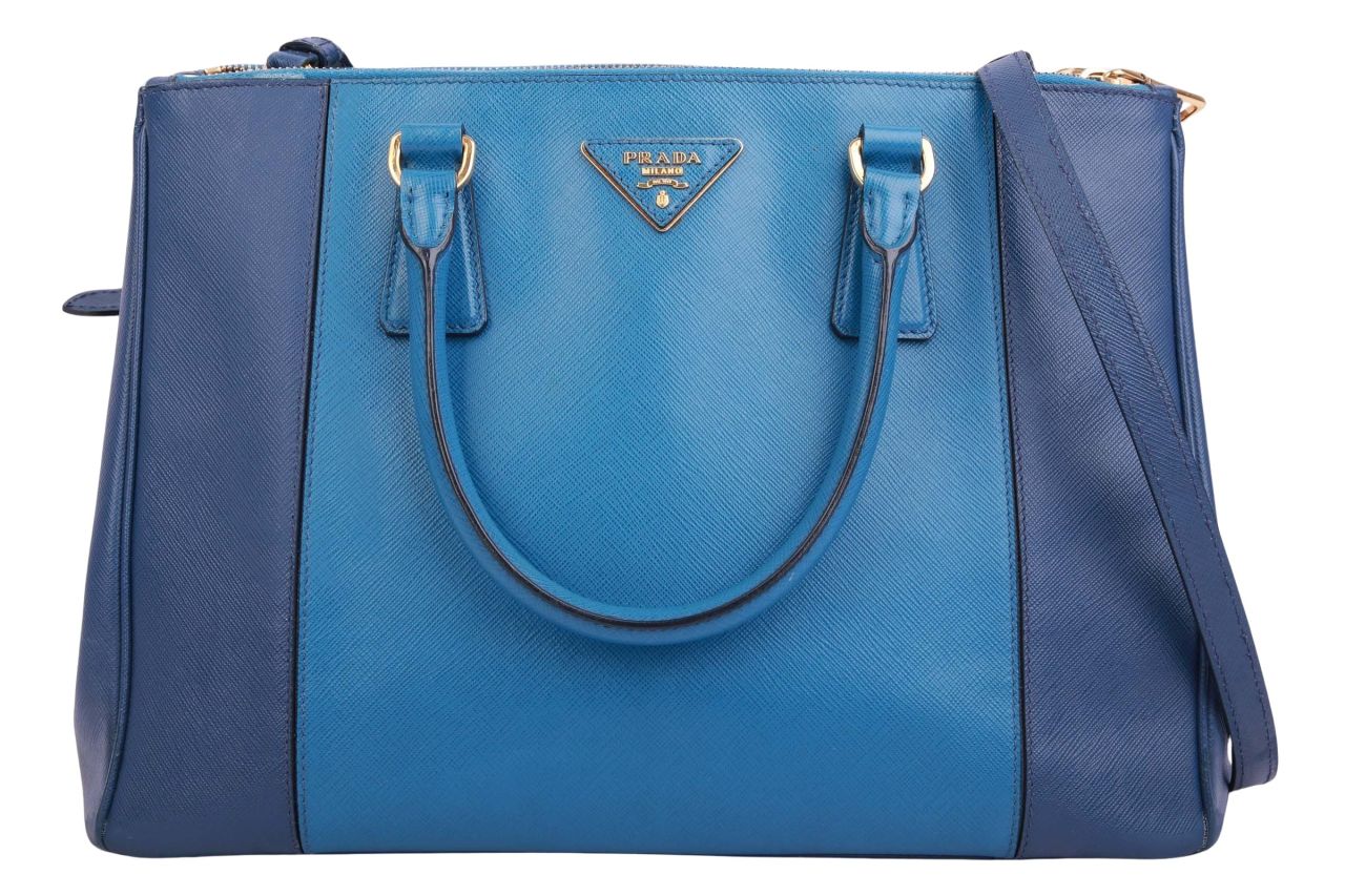 Prada Saffiano Galleria Shopper Blau