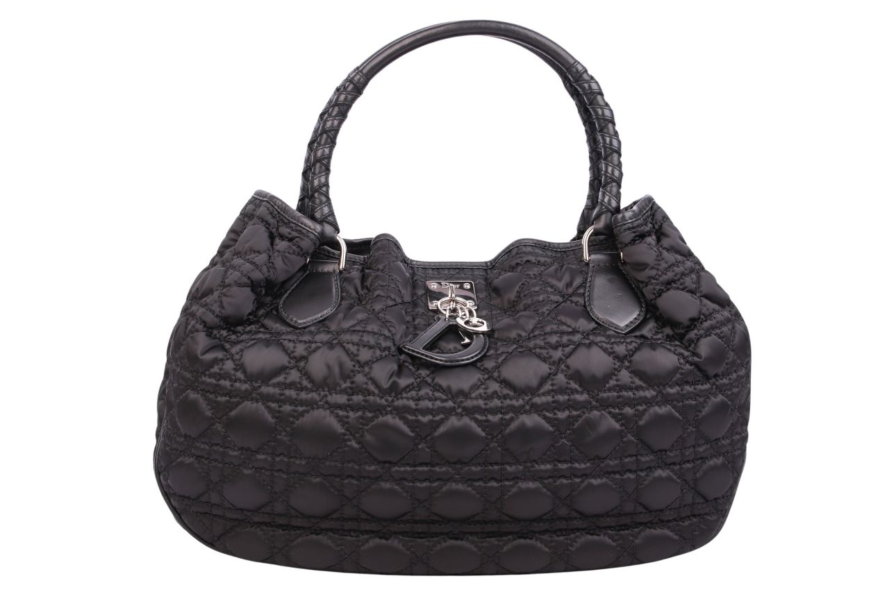 Dior Cannage Nylon Handtasche Schwarz