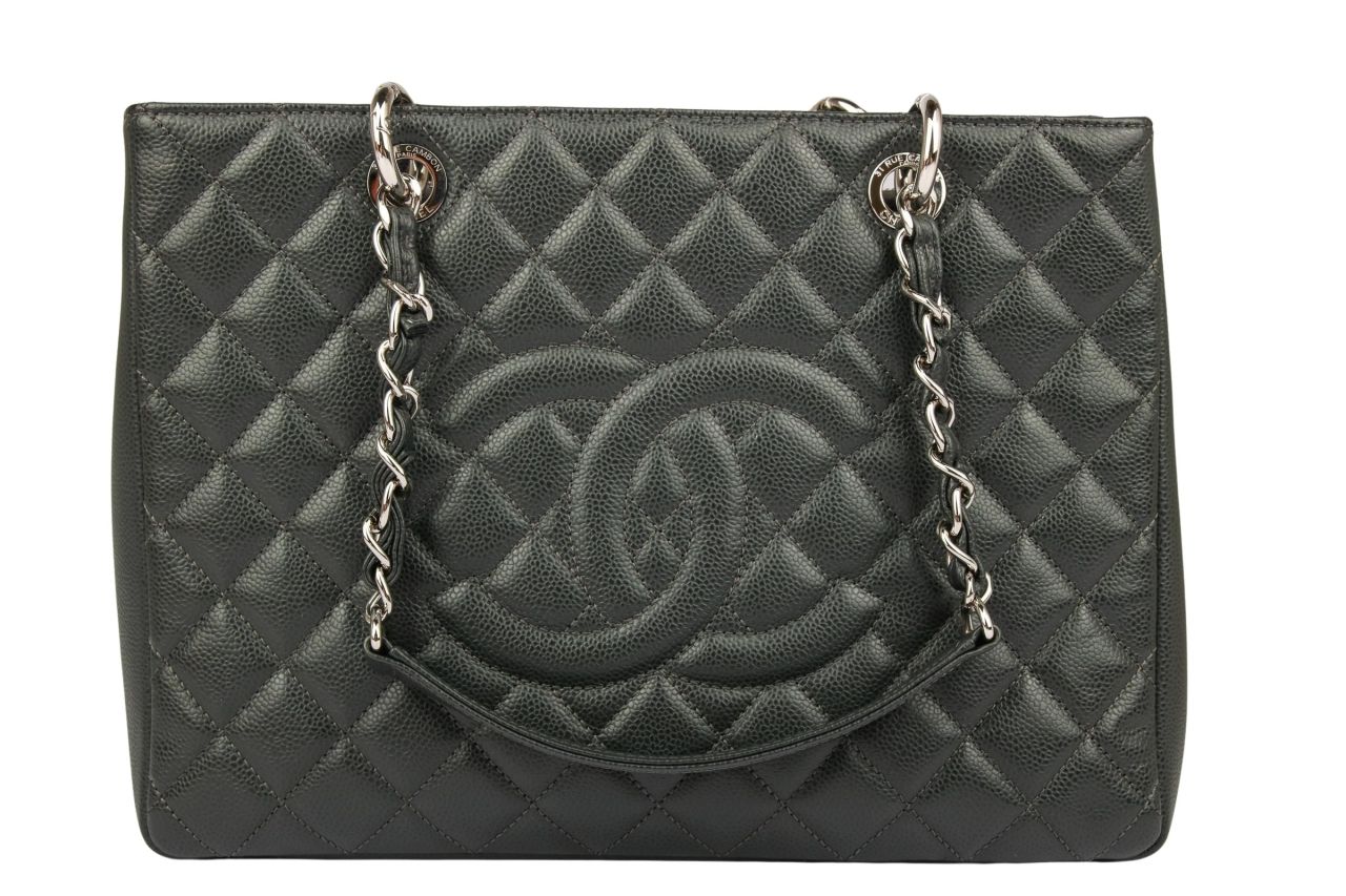 Chanel Shopping Tote GST Grand Kaviar Leder Anthrazit