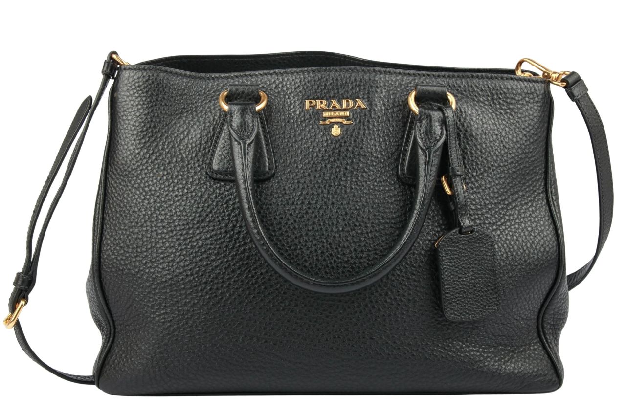 Prada Shopper Leder Schwarz