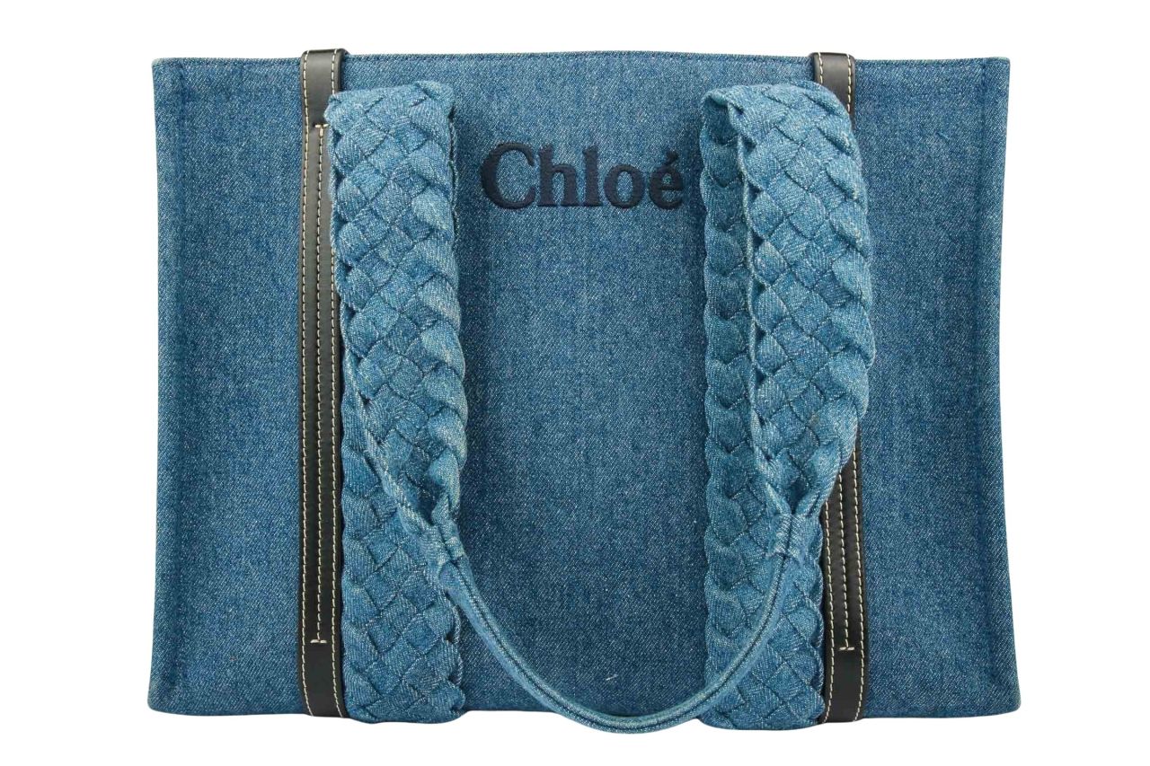 Chloé Woody Tote Bag Medium Denim