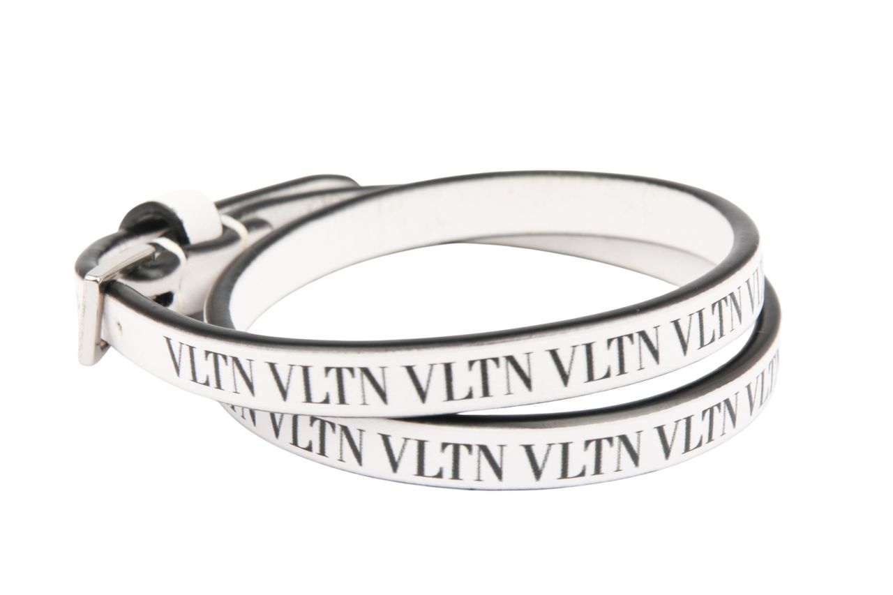 Valentino Garavani Armband Leder Schwarz / Weiß