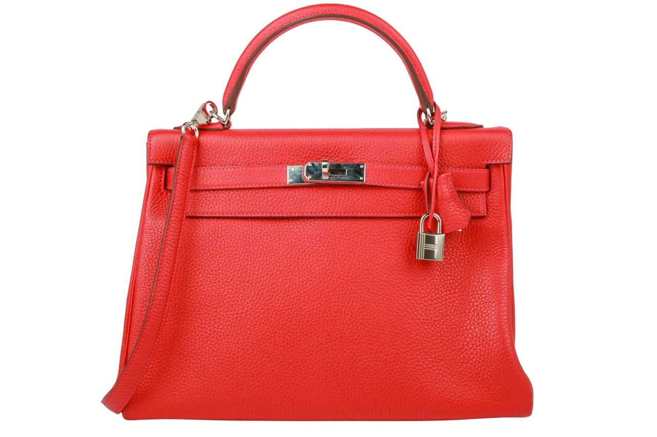 Hermès Kelly 32 Retourné Taurillon Clemence Rouge