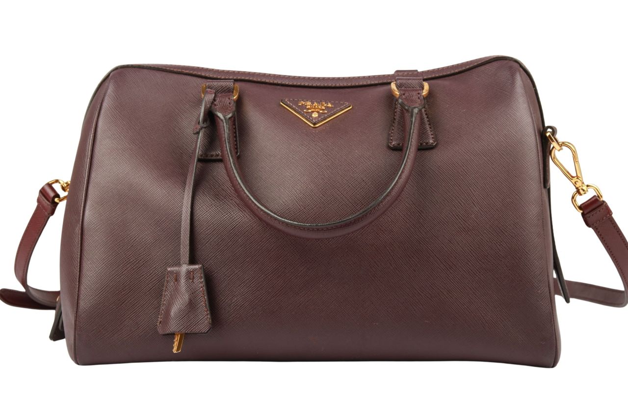 Prada Saffiano Shopper Bordeauxrot