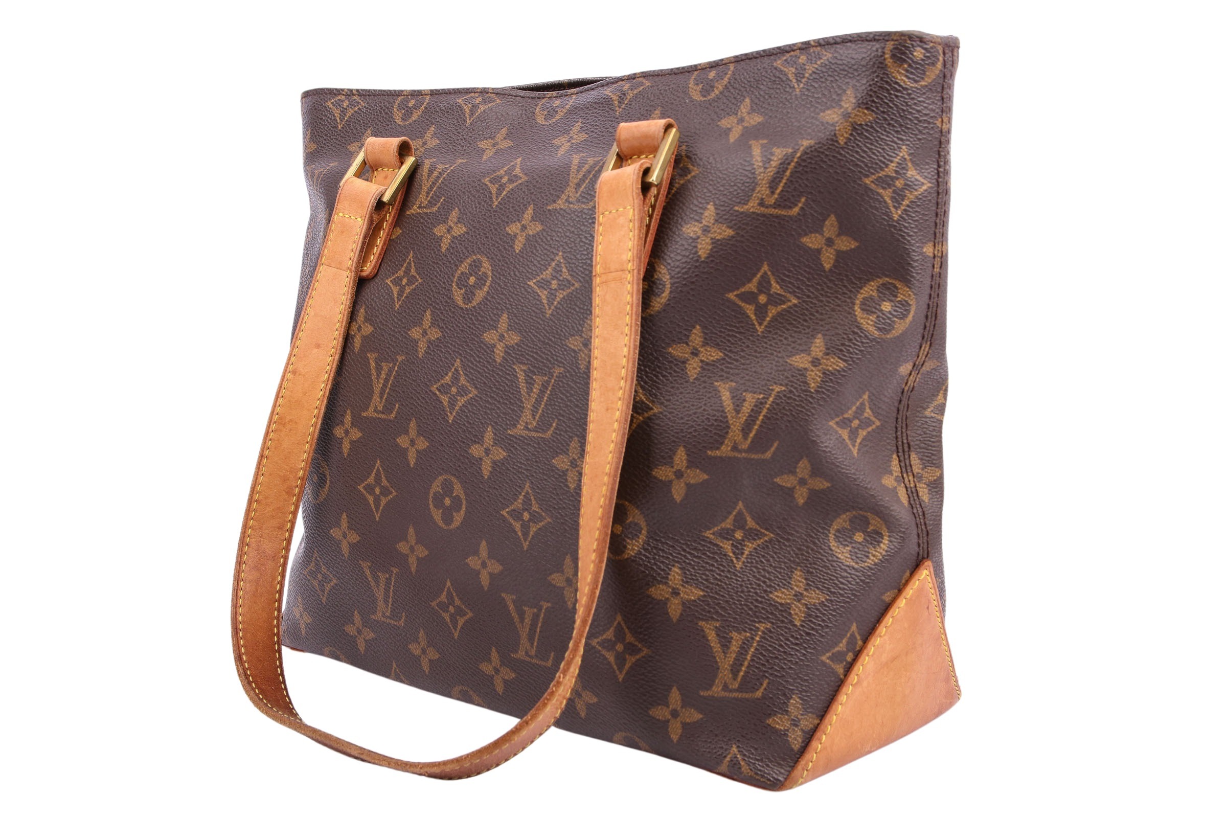 LOUIS VUITTON Cabas Piano Monogram Canvas Shoulder Bag Brown