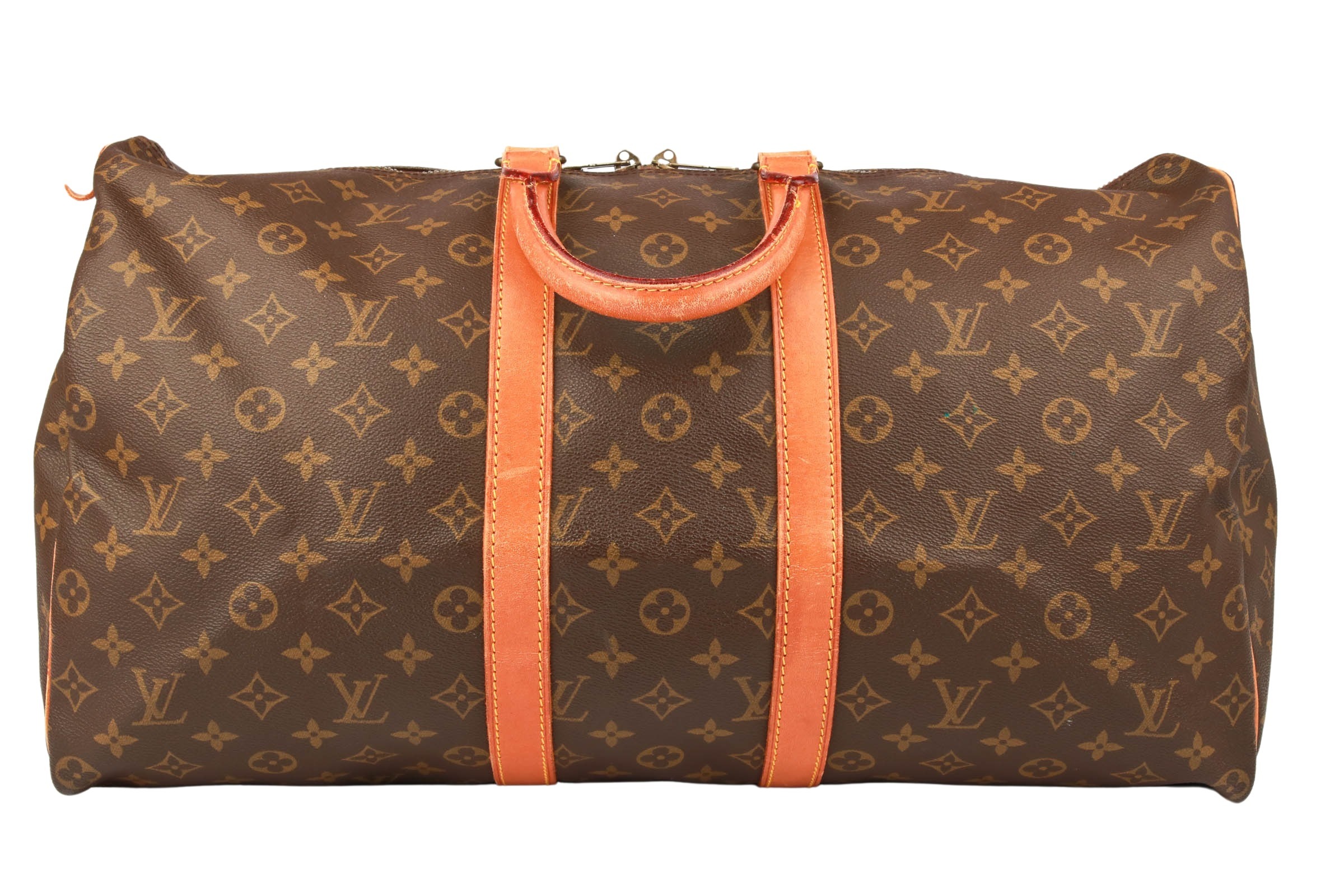 Louis Vuitton Keepall 50 Monogram Canvas Travel Bag Red