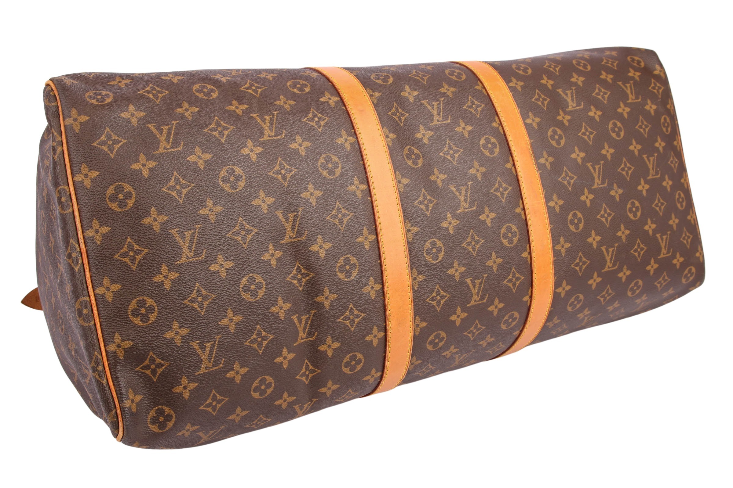 LOUIS VUITTON Keepall 60 Monogram Canvas Travel Bag Brown