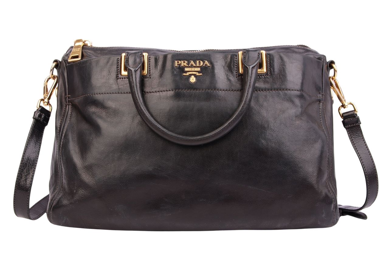 Prada Vitello Shine Tasche Schwarz