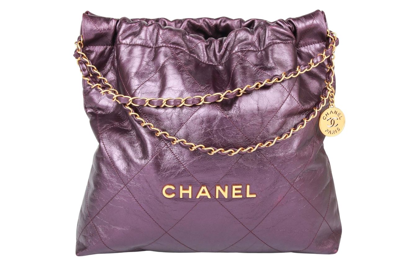 Chanel 22 Medium Metallic Lila