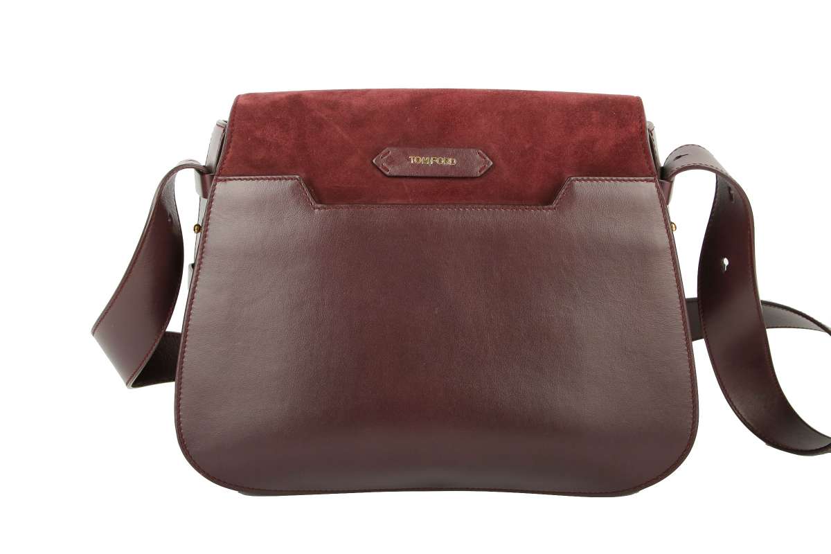 Tom Ford Jennifer Saddle Bag Suede Bordeaux Luxussachen